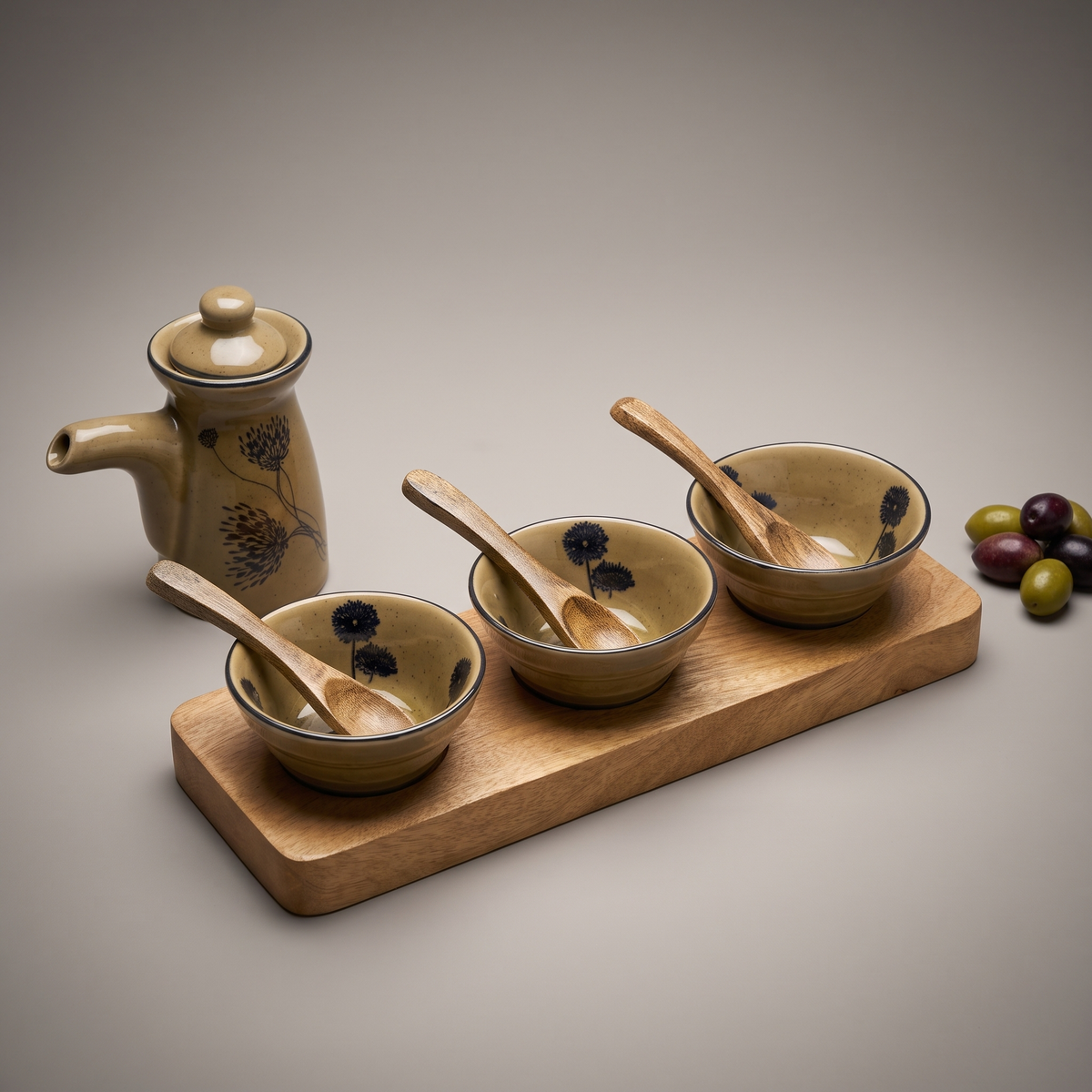 Olive & Dandelion triple dip tray