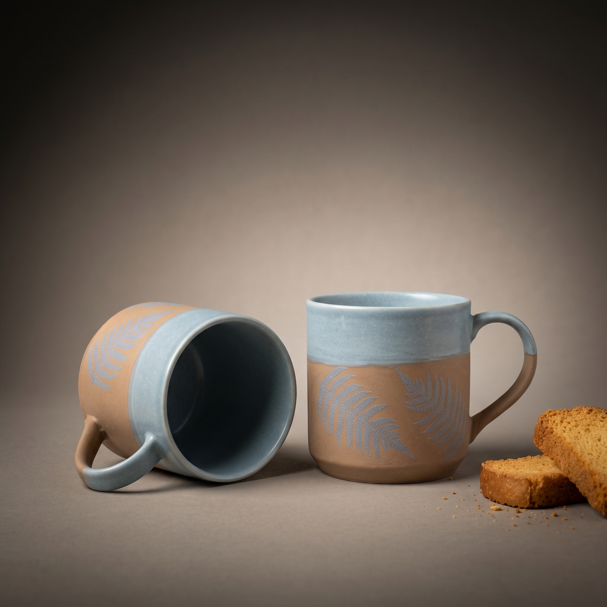 Dual Tone plain coffee mugs (set of 2)