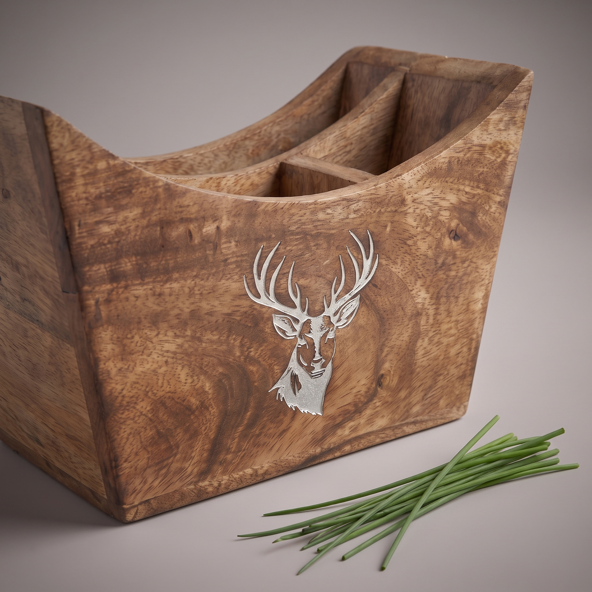 White Reindeer cutlery caddy