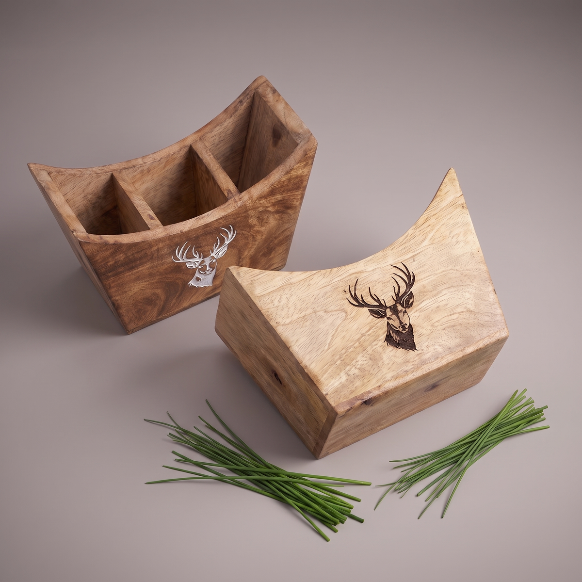 Black Reindeer cutlery caddy