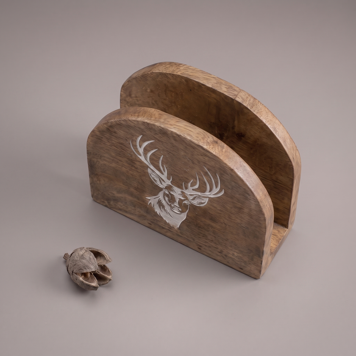 White Reindeer napkin stand