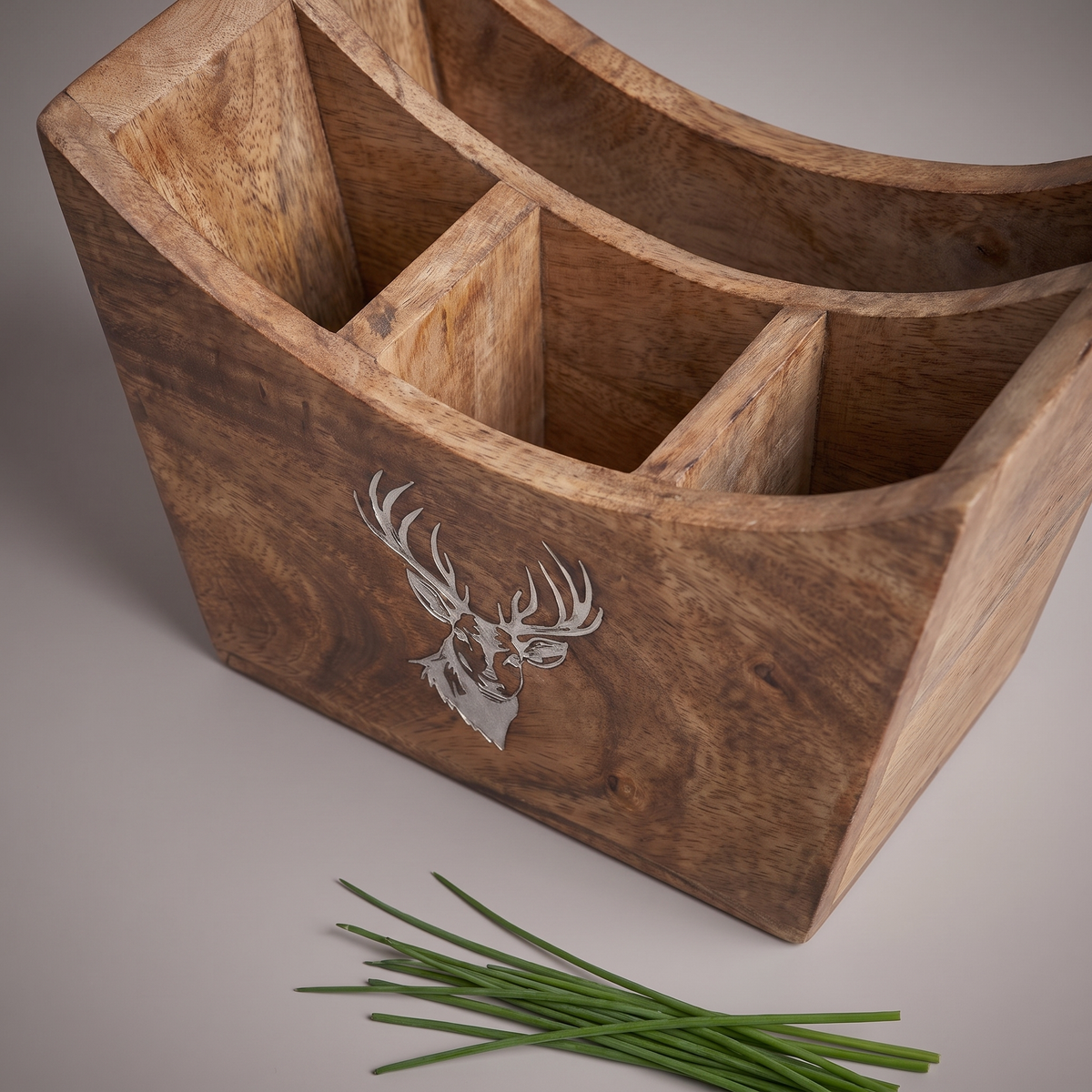 White Reindeer cutlery caddy