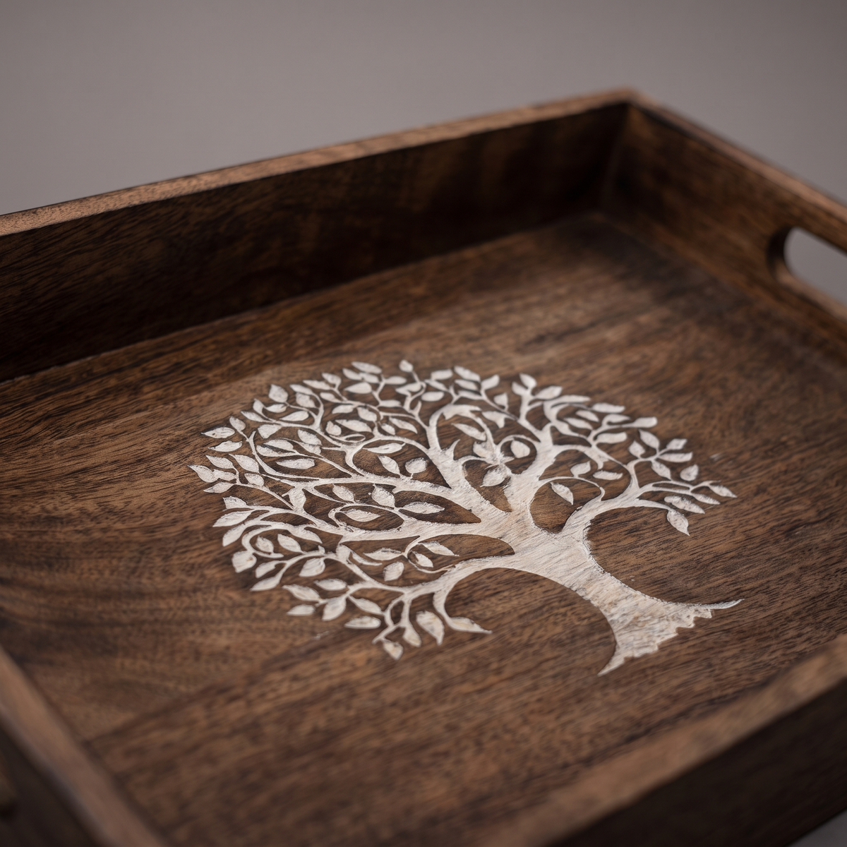 White Tree of Life rectangular trays (set of 2 sizes)