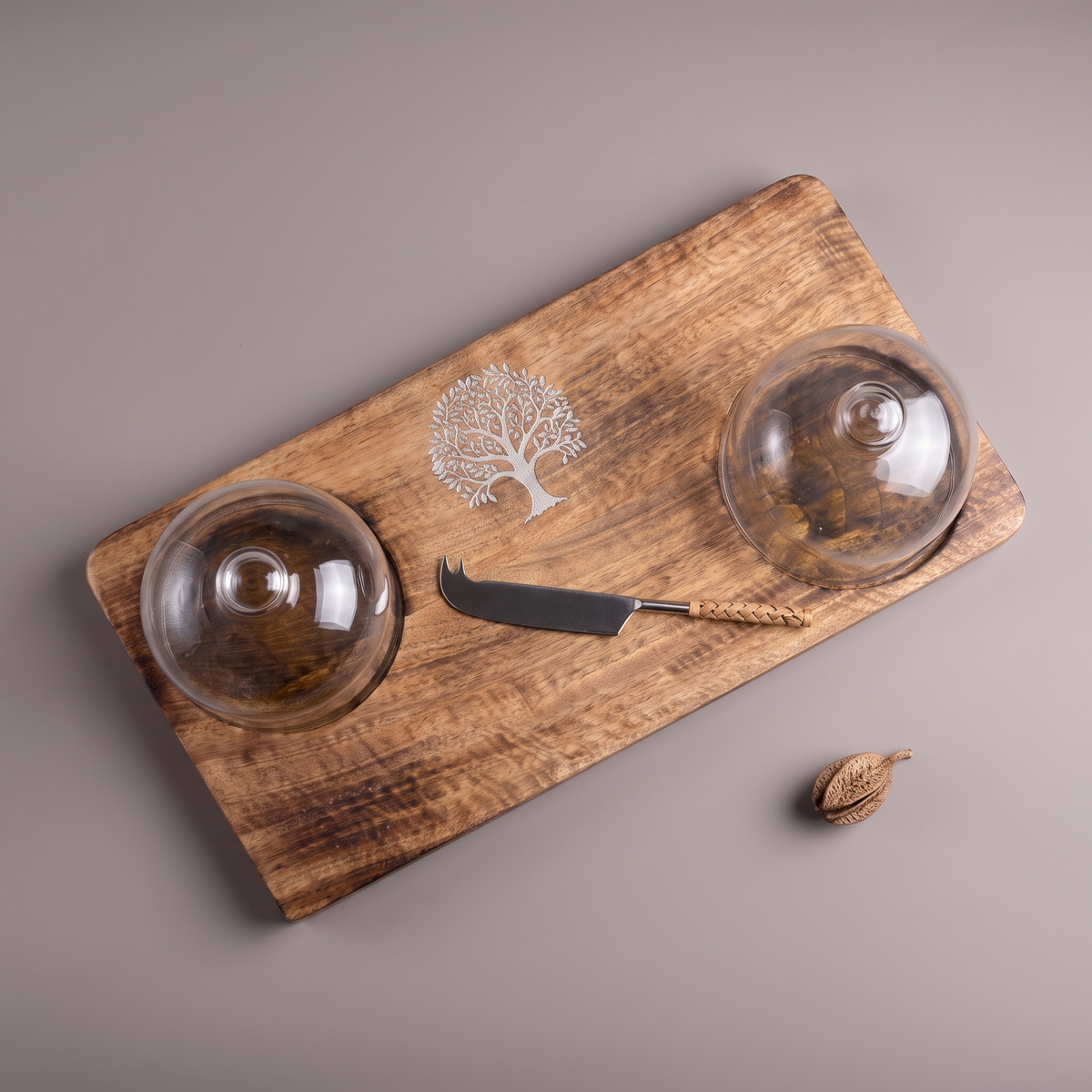 White Tree of Life cheese platter (double glass dome)