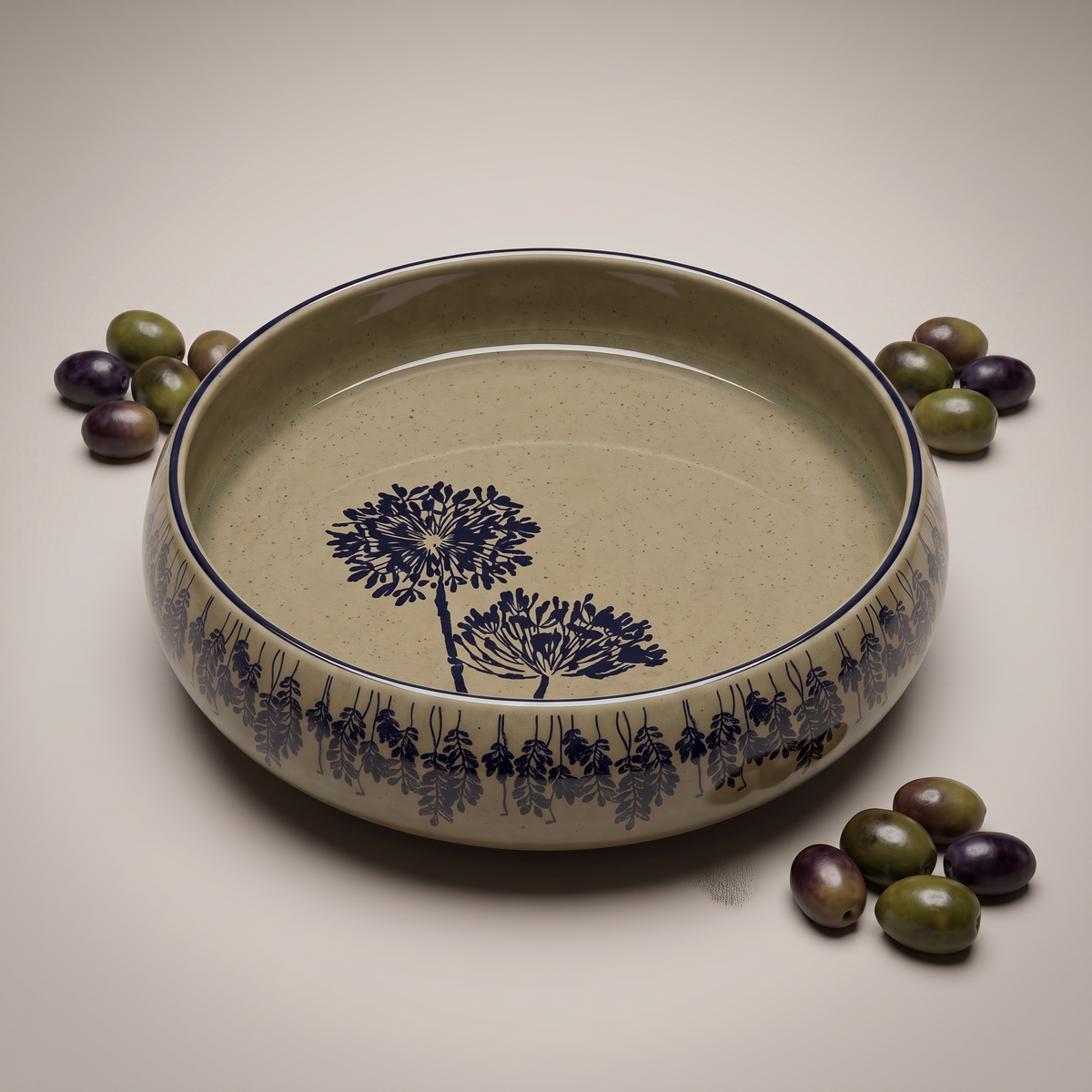 Olive & Dandelion round salad bowl