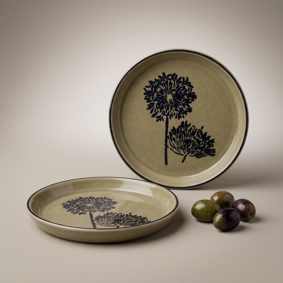 Olive & Dandelion cocktail plates (set of 2)