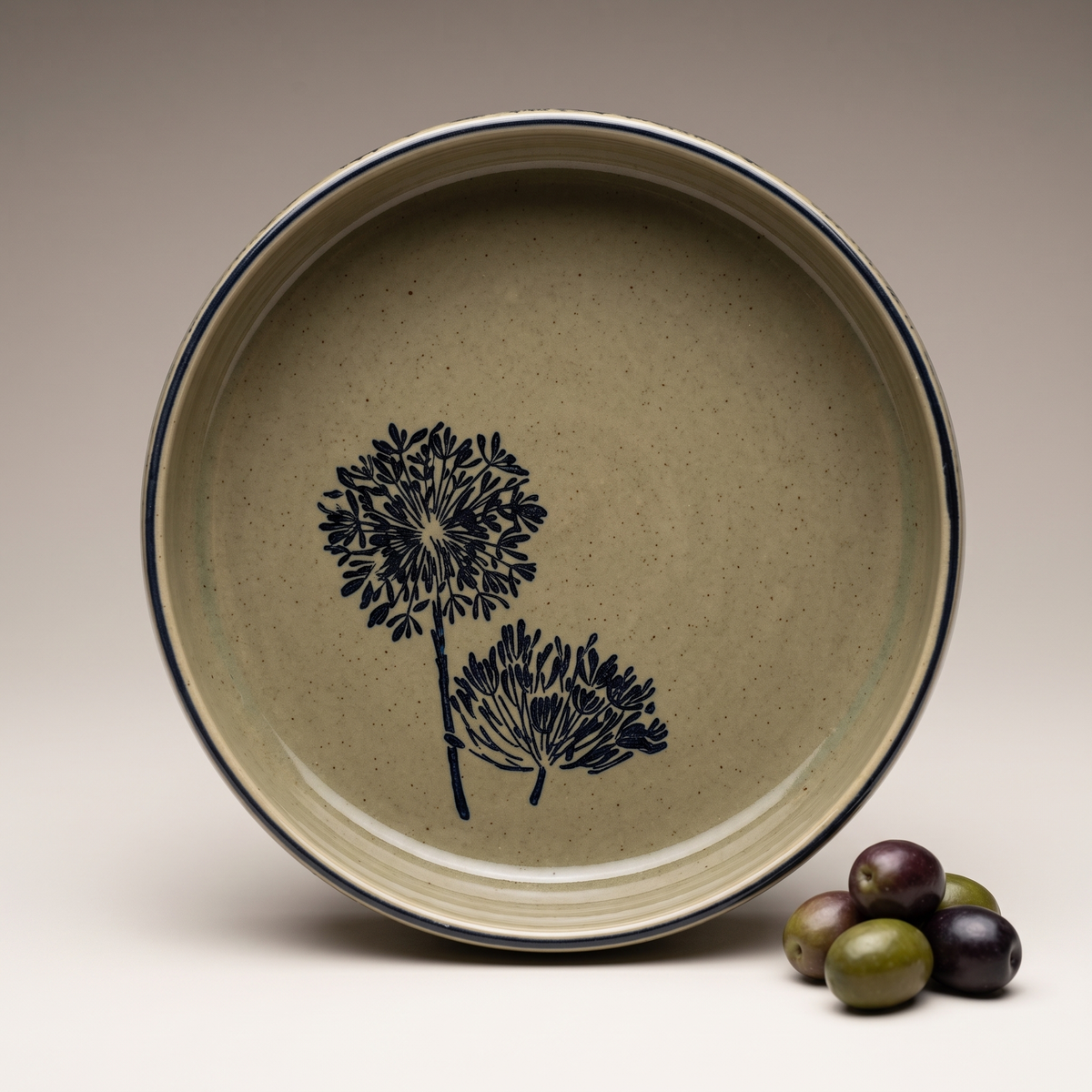 Olive & Dandelion round salad bowl