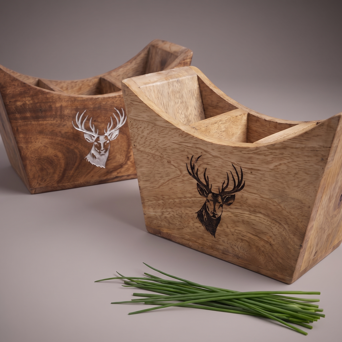 Black Reindeer cutlery caddy