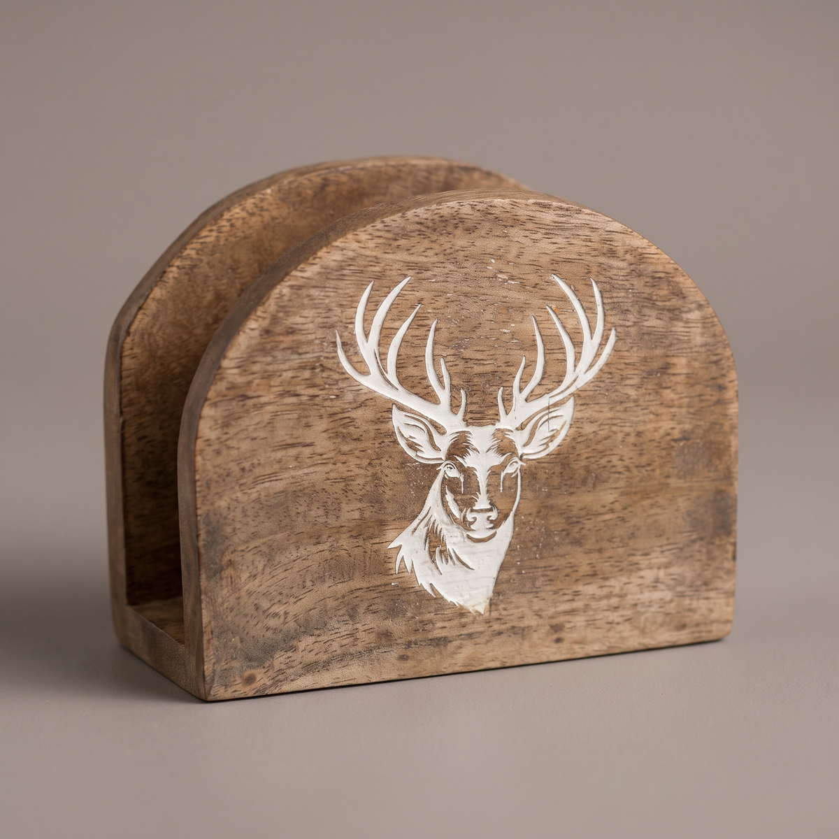 White Reindeer napkin stand