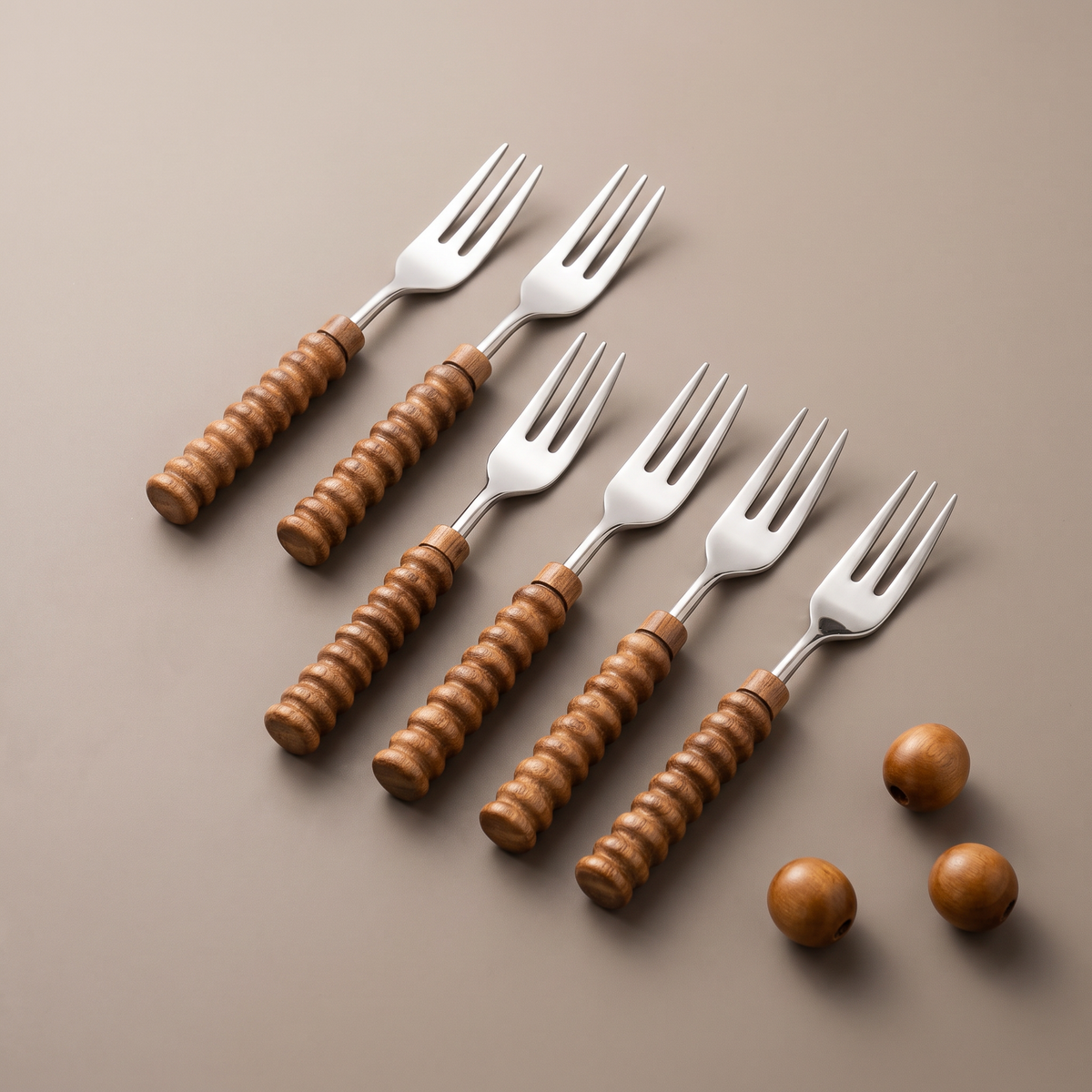 Wood cocktail forks (set of 6)