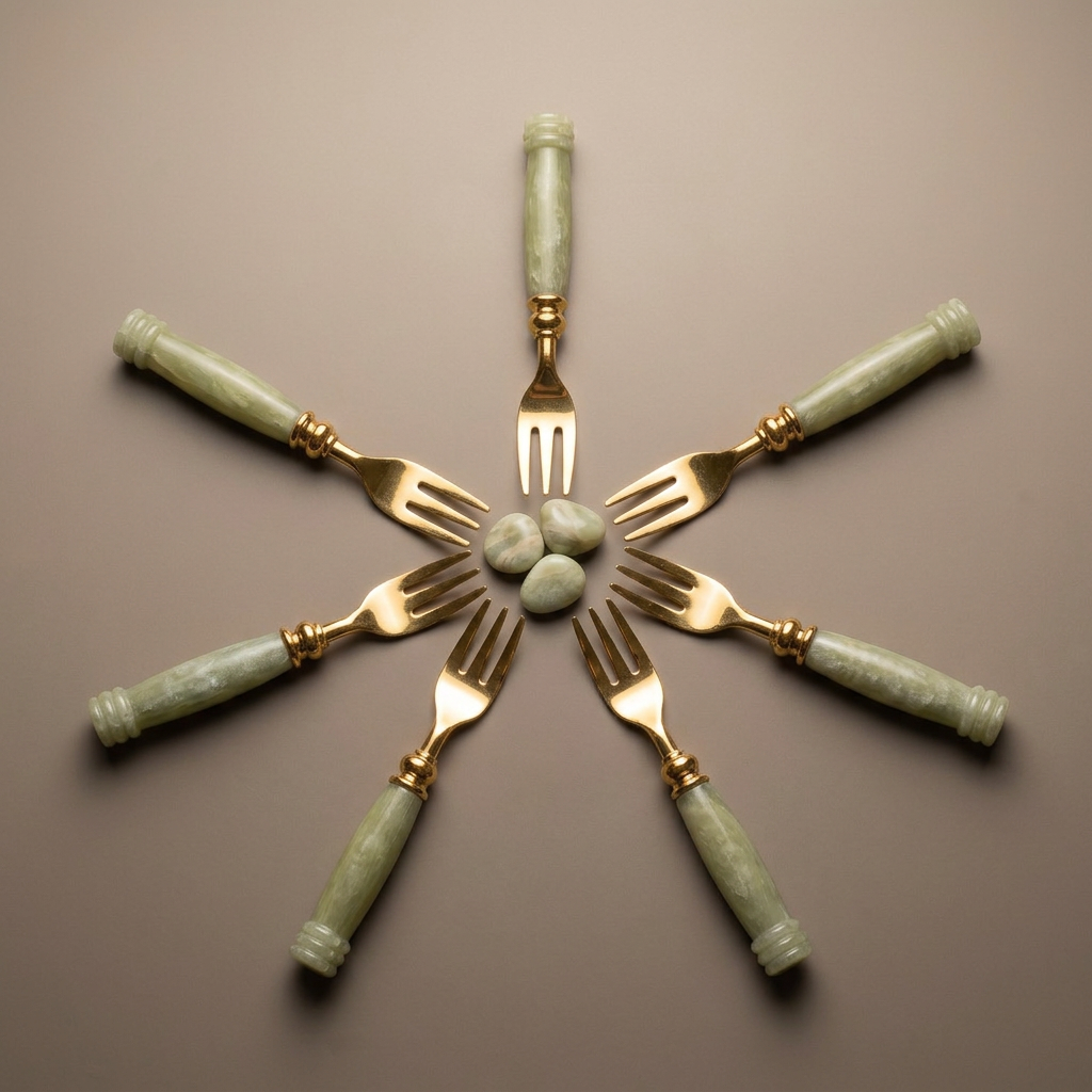 Jade cocktail forks (set of 6)