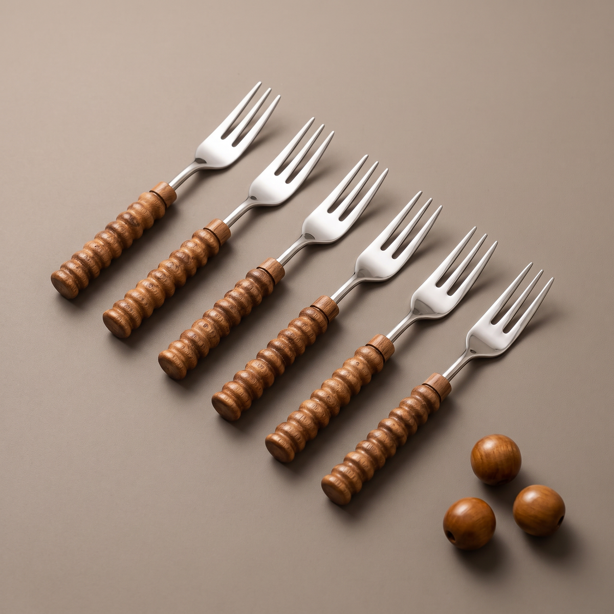 Wood cocktail forks (set of 6)