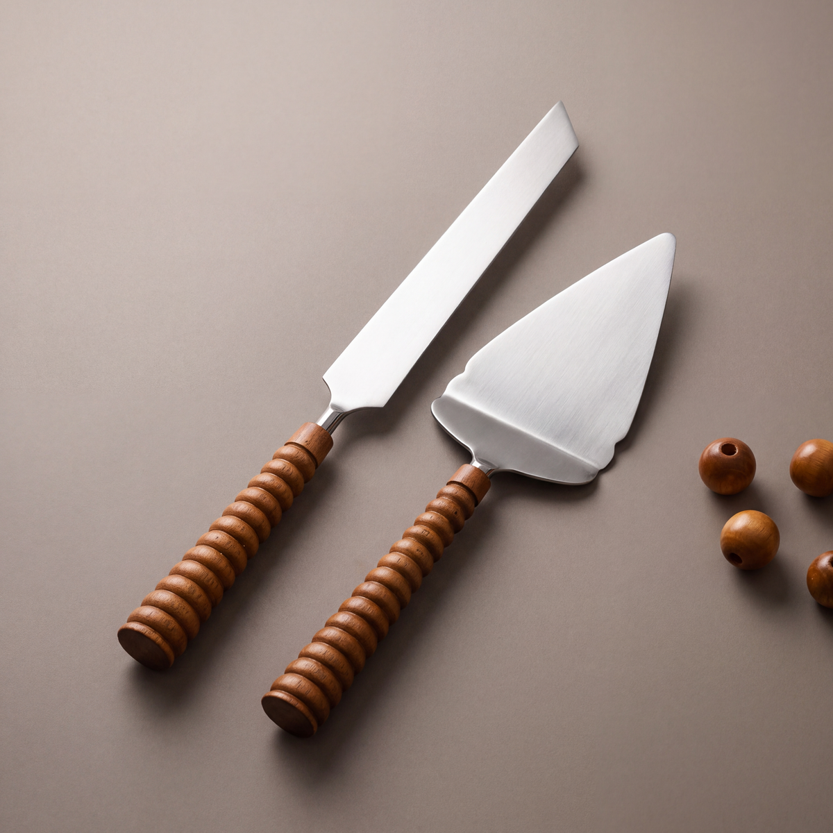 Wood Cake Set of 2 (Knife with Cake Lifting Spatula)