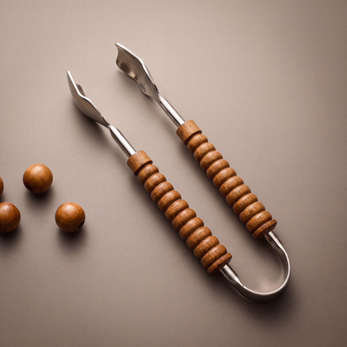 Wood pastry tong