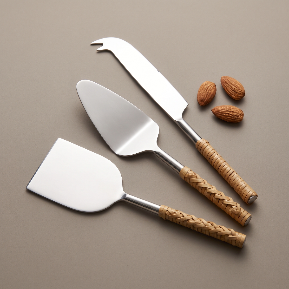 Rattan cheese knife (set of 3)