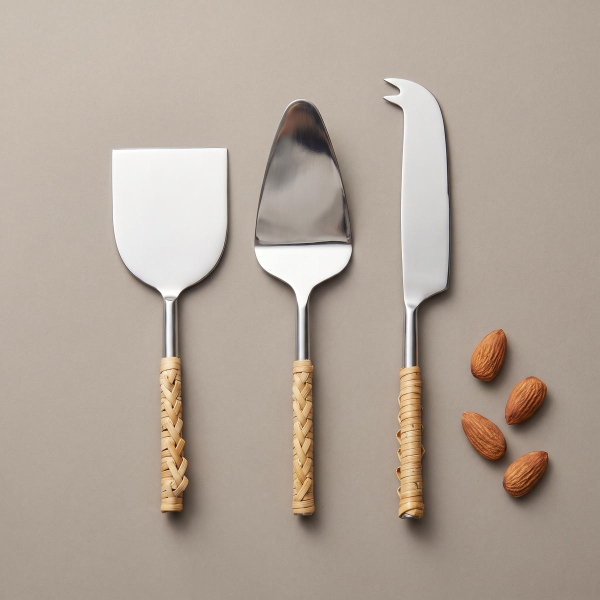 Rattan cheese knife (set of 3)