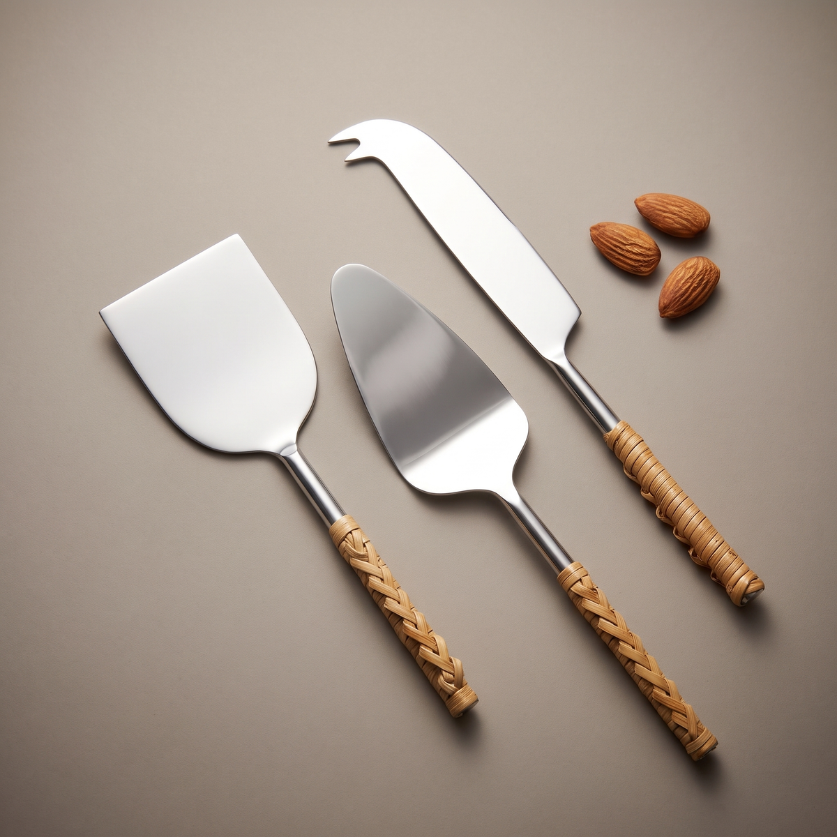 Rattan cheese knife (set of 3)