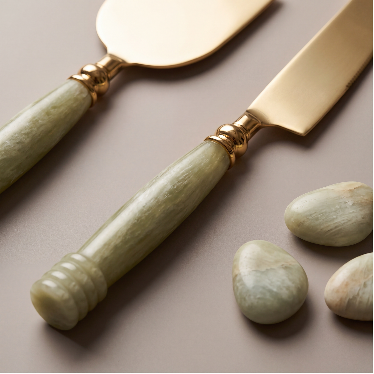 Jade cheese knife set of 2