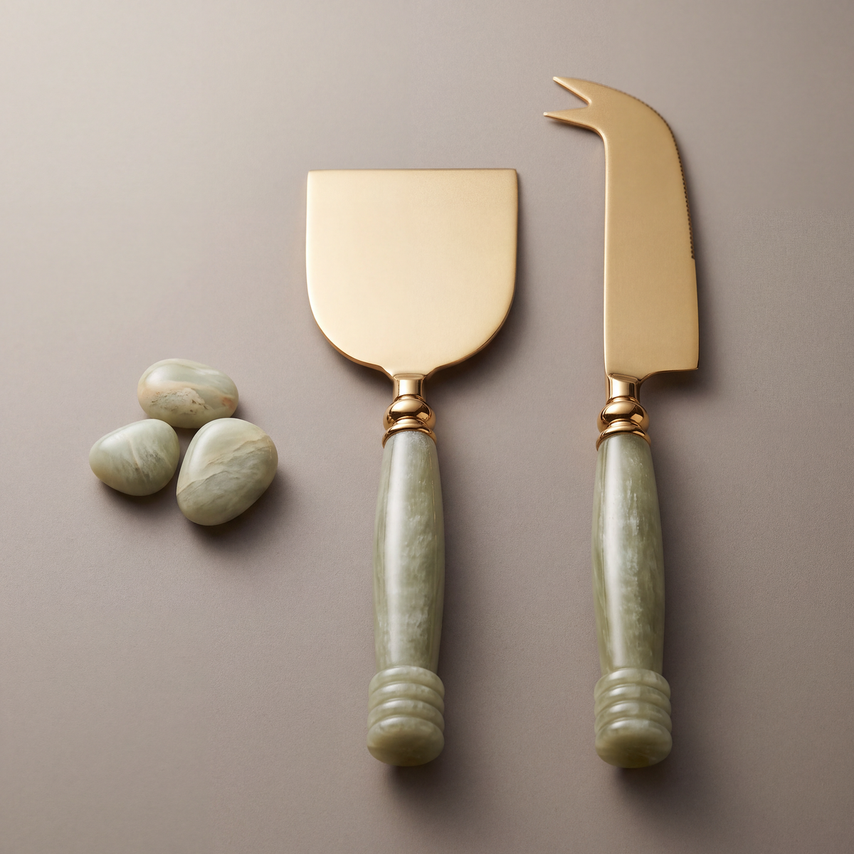 Jade cheese knife set of 2