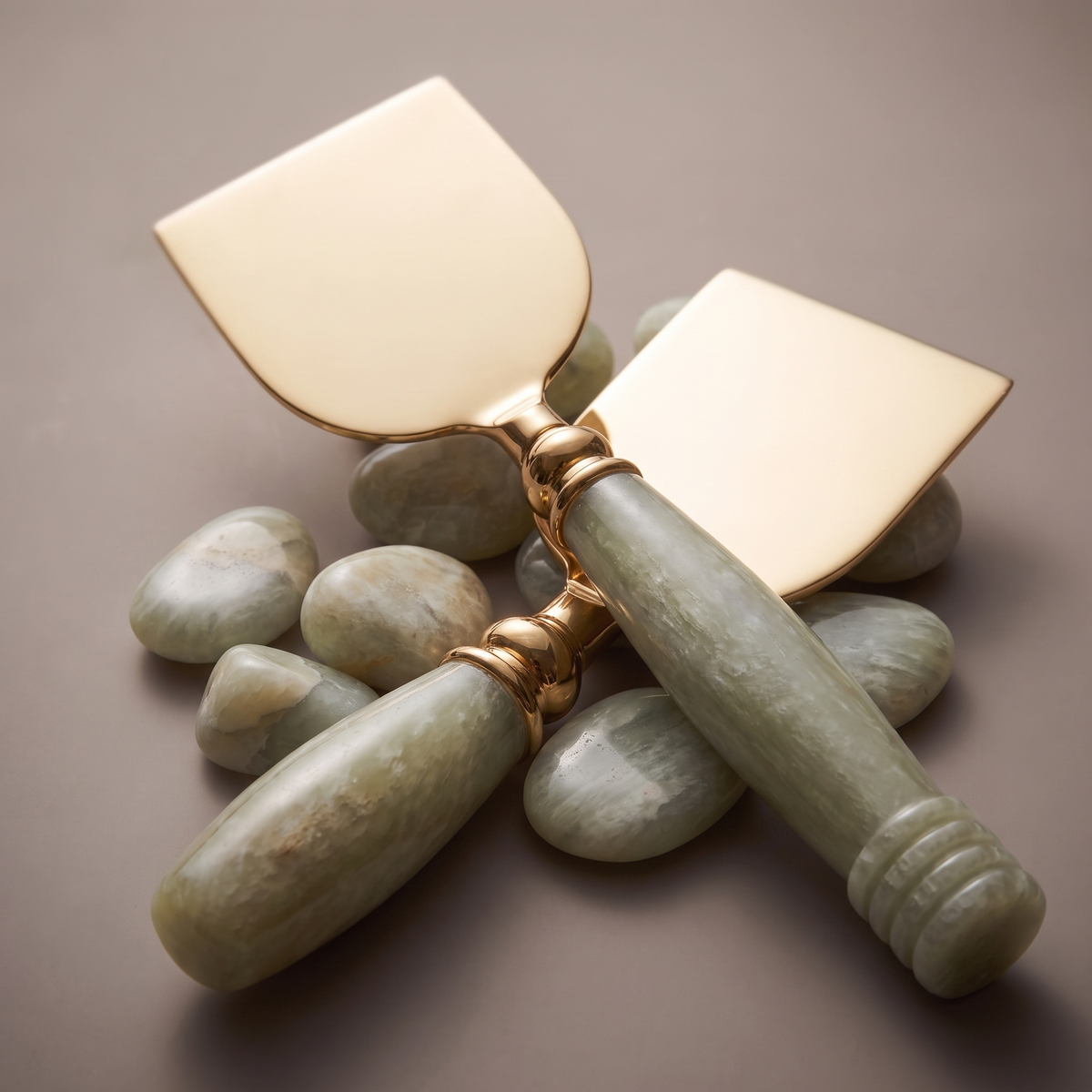 Jade cheese knife set of 2