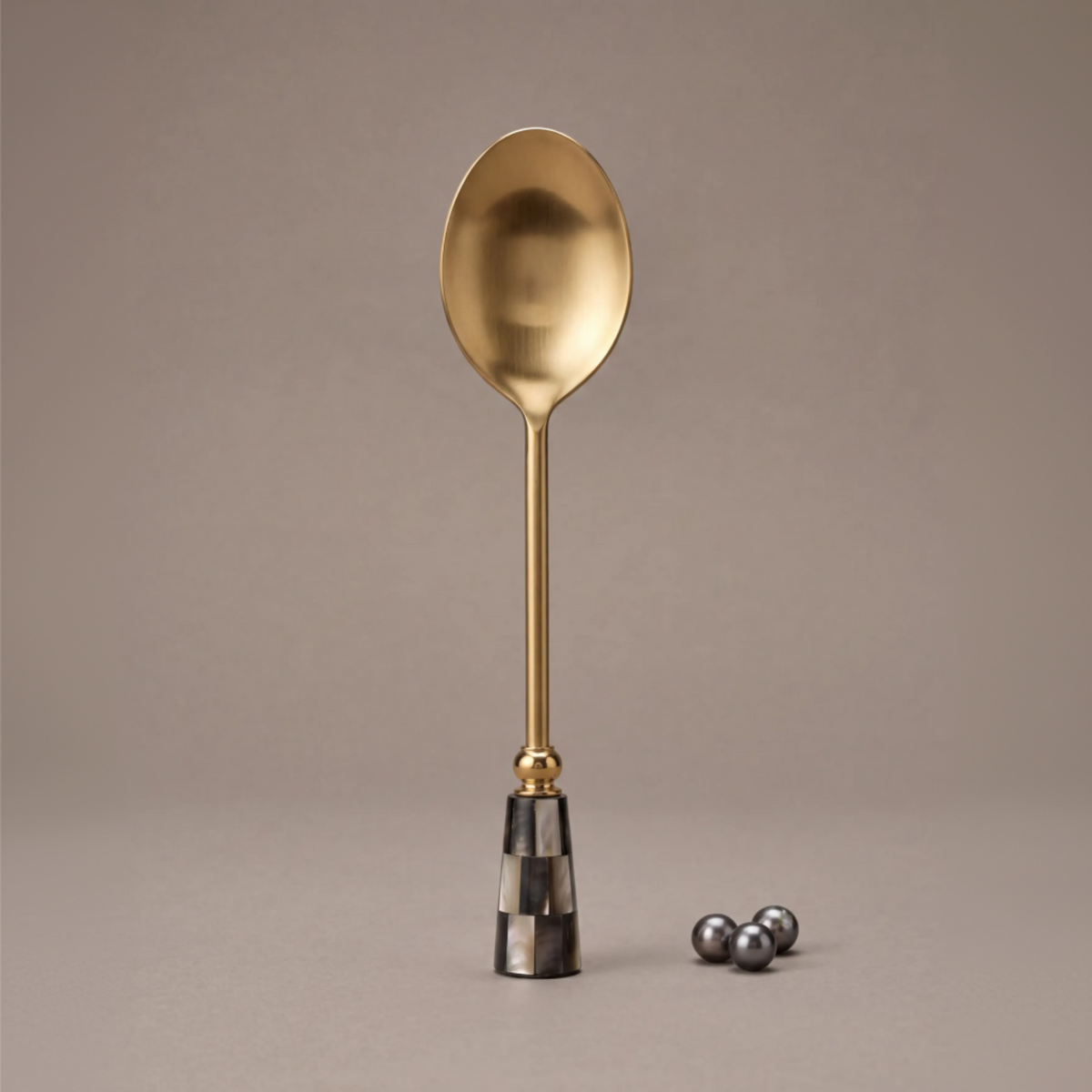 Black mother-of-pearl serving set of 6
