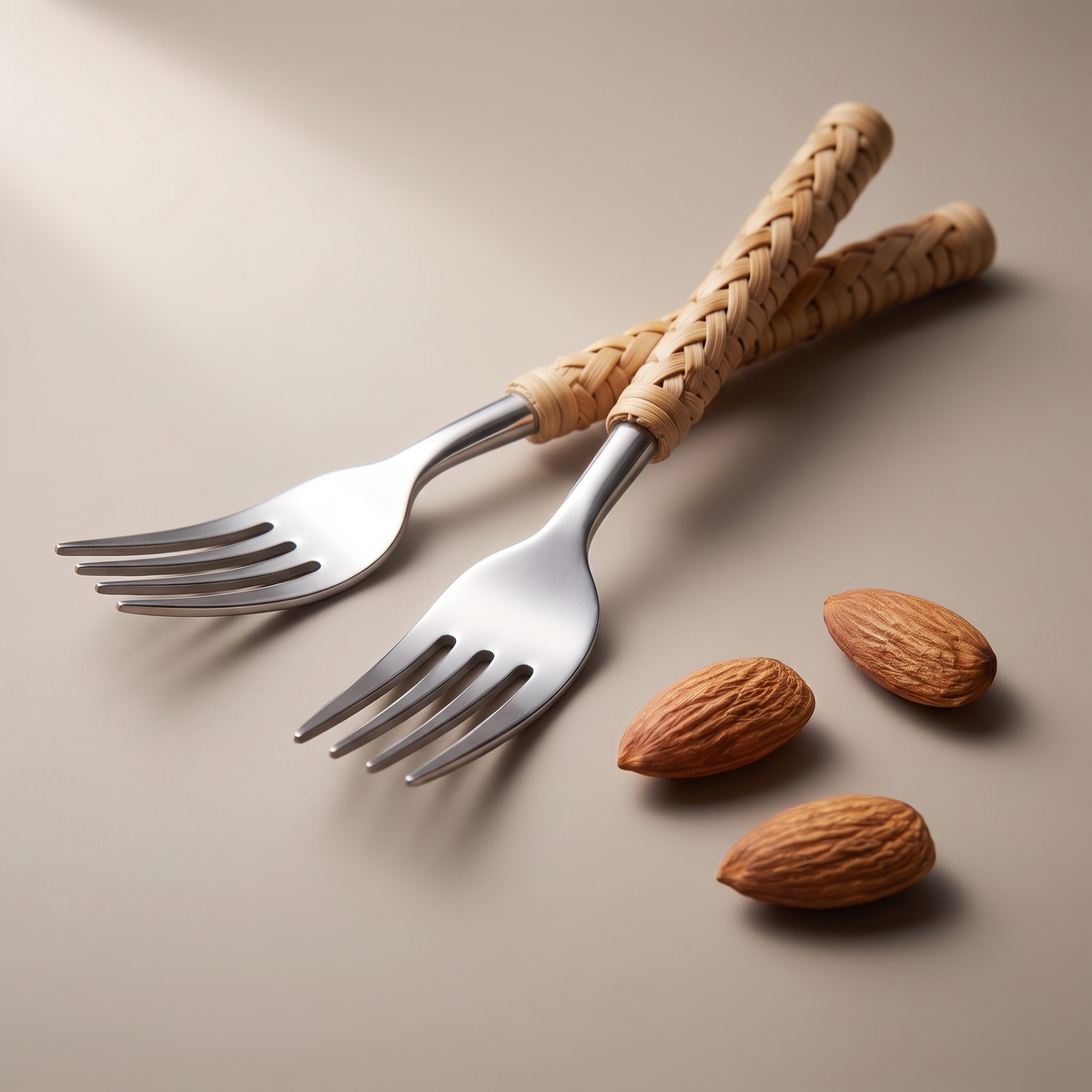 Rattan cocktail forks (set of 6)
