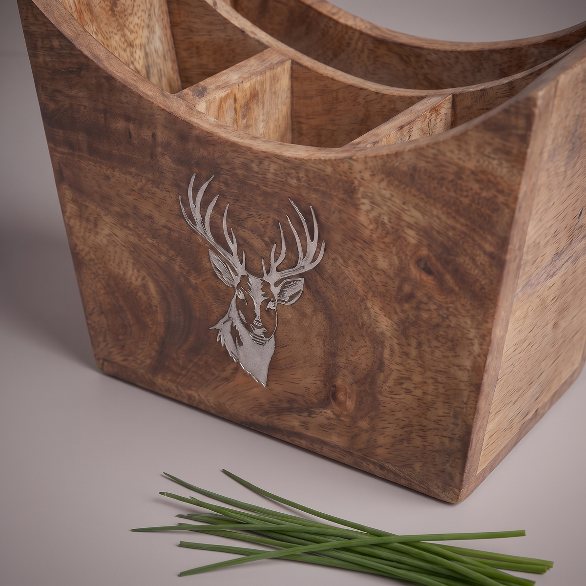 White Reindeer cutlery caddy