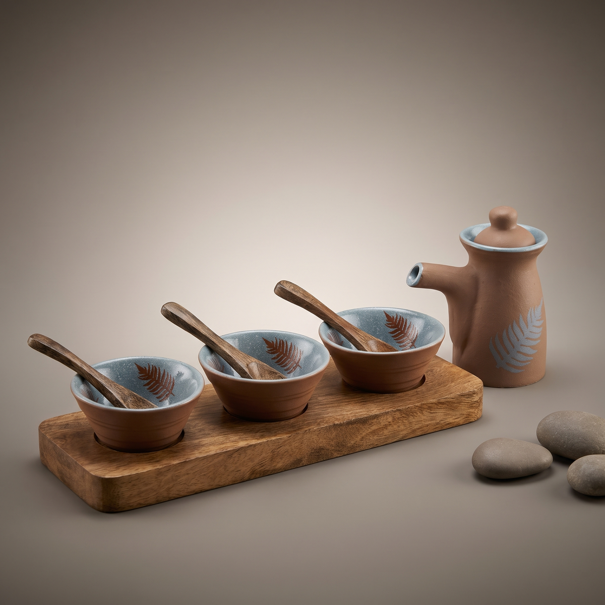 Dual Tone triple dip tray