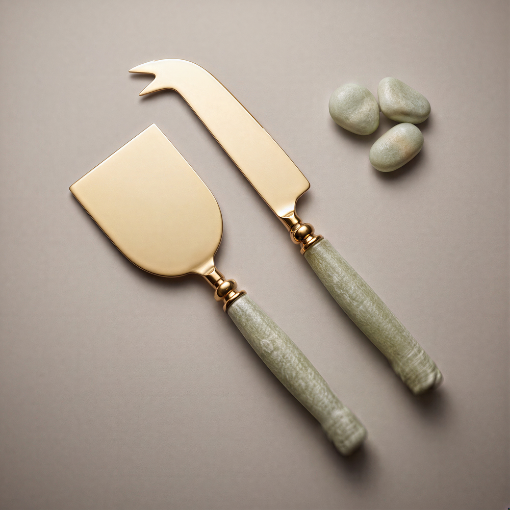 Jade cheese knife set of 2