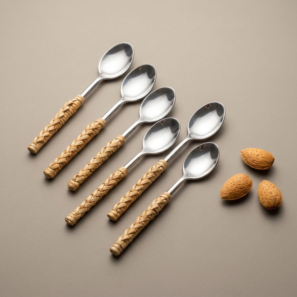 Rattan coffee spoons (set of 6)