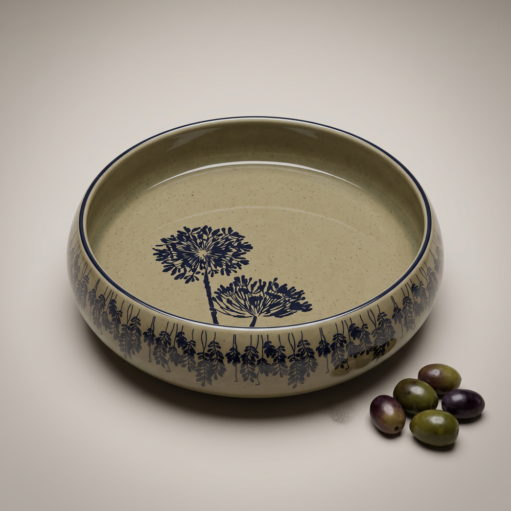 Olive & Dandelion round salad bowl