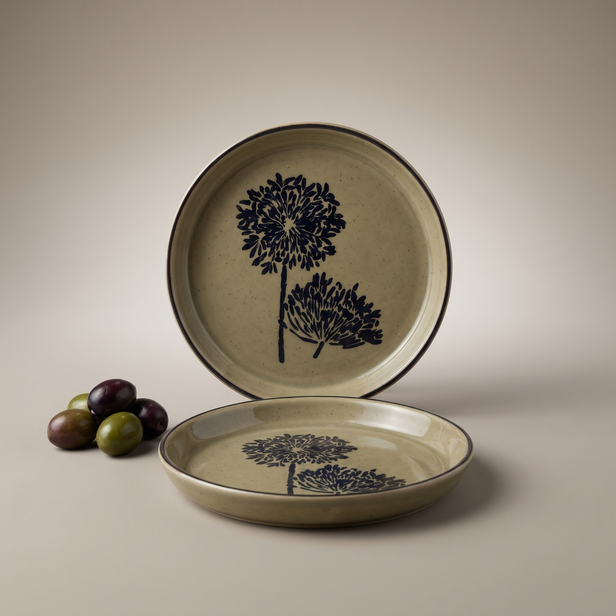Olive & Dandelion cocktail plates (set of 2)