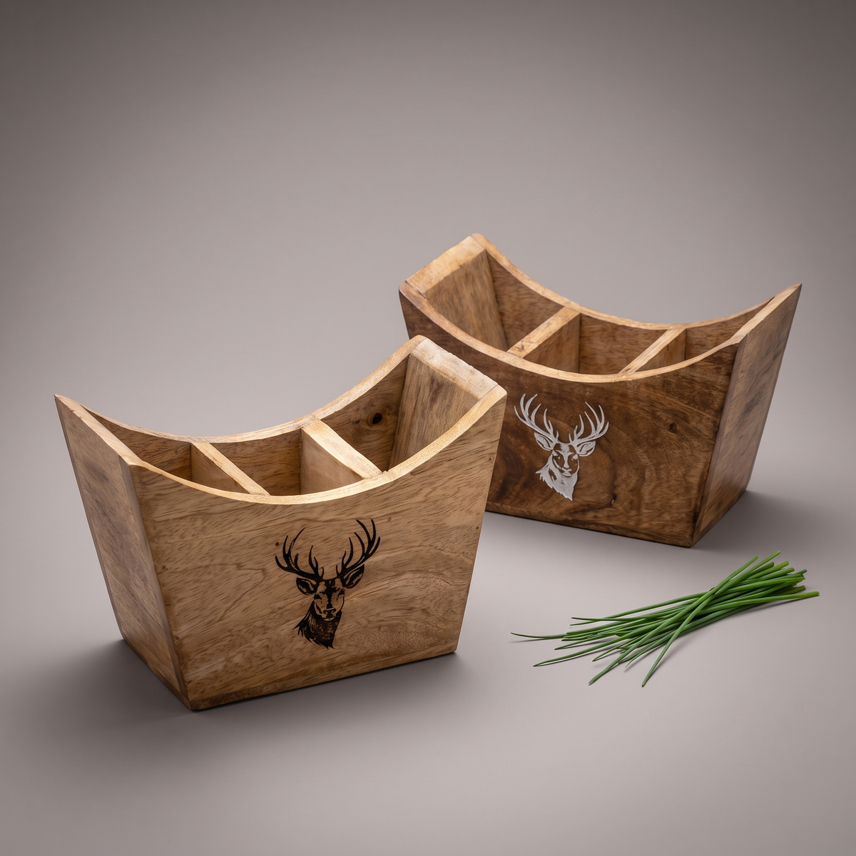 Black Reindeer cutlery caddy