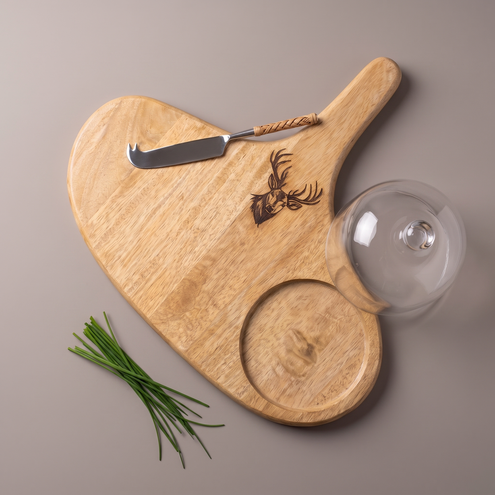 Black Reindeer cheese platter (single glass dome)