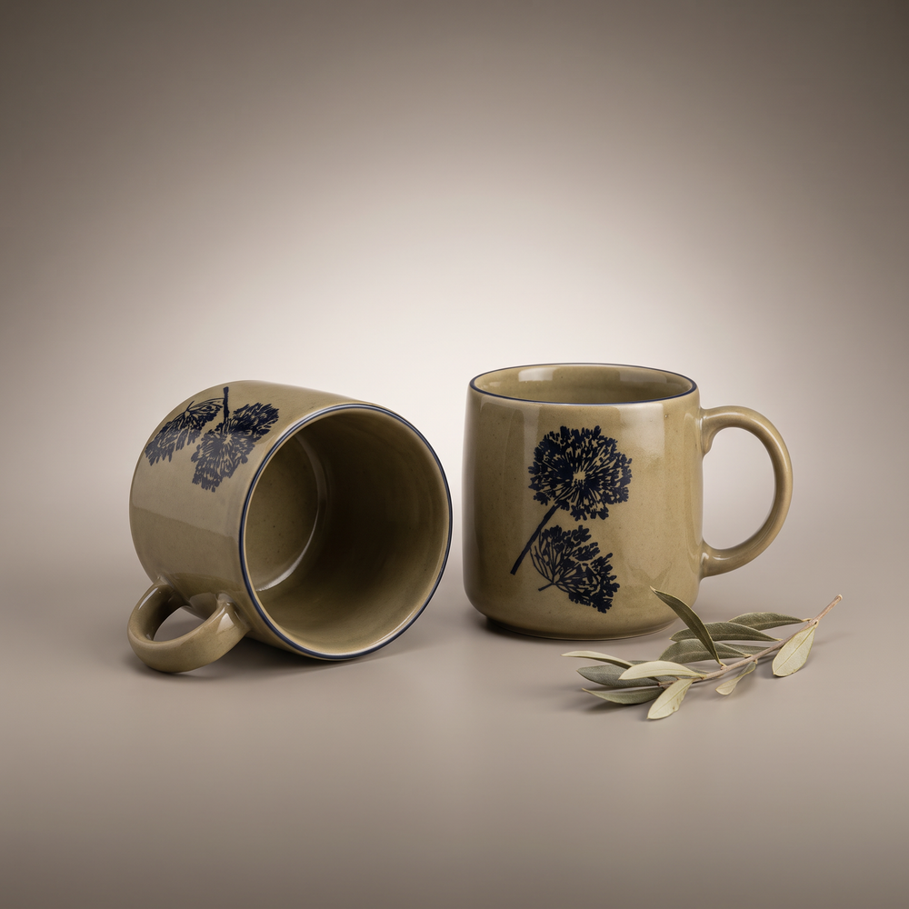 Olive & Dandelion coffee mugs (set of 2)