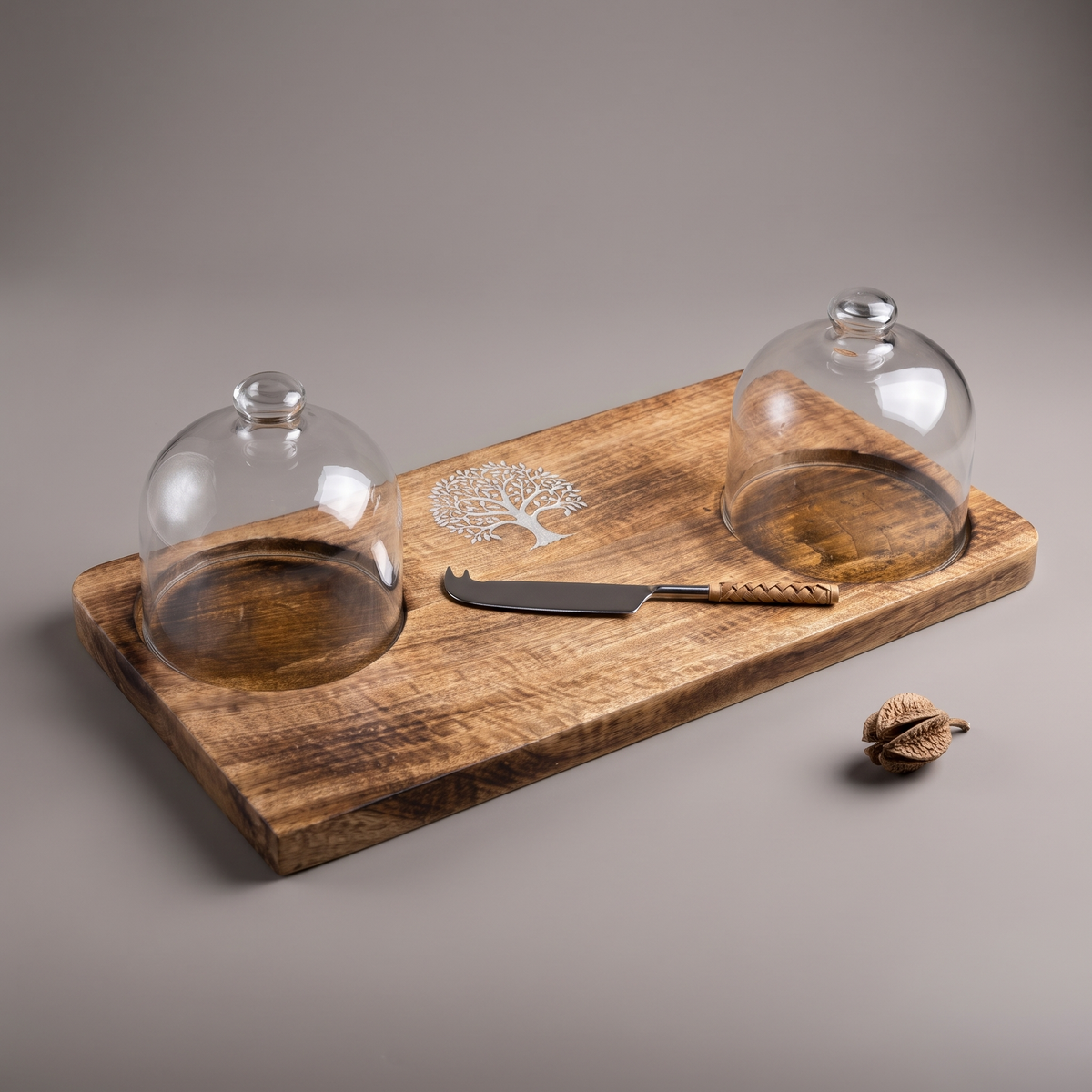 White Tree of Life cheese platter (double glass dome)