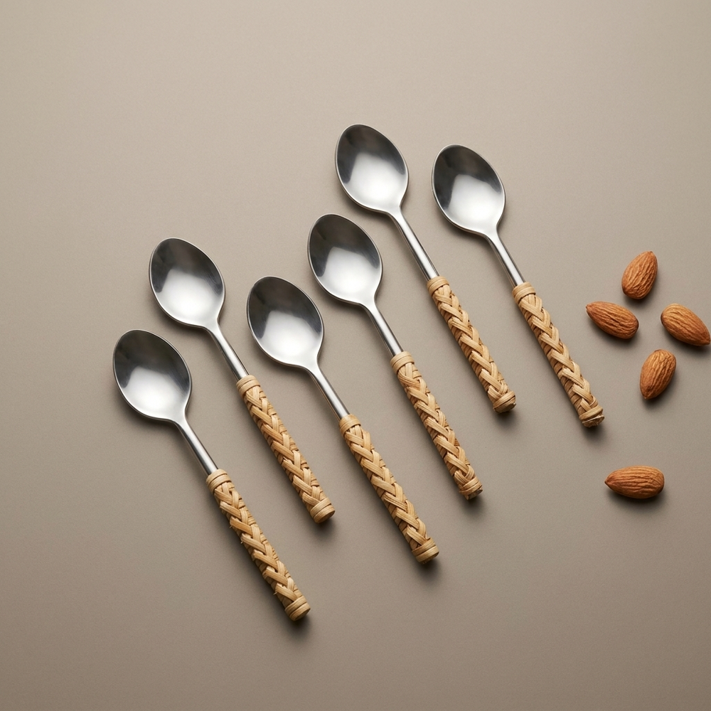Rattan coffee spoons (set of 6)