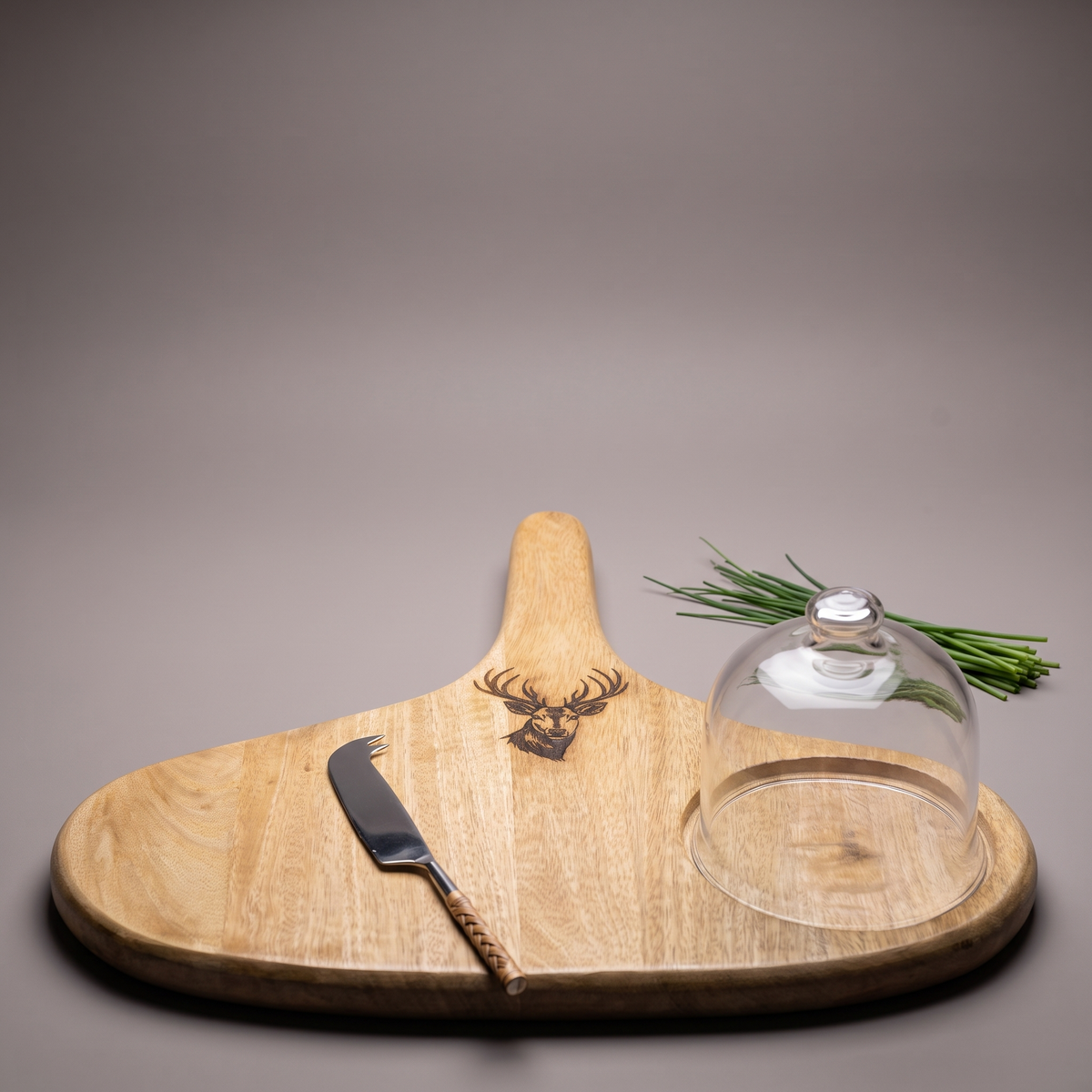 Black Reindeer cheese platter (single glass dome)