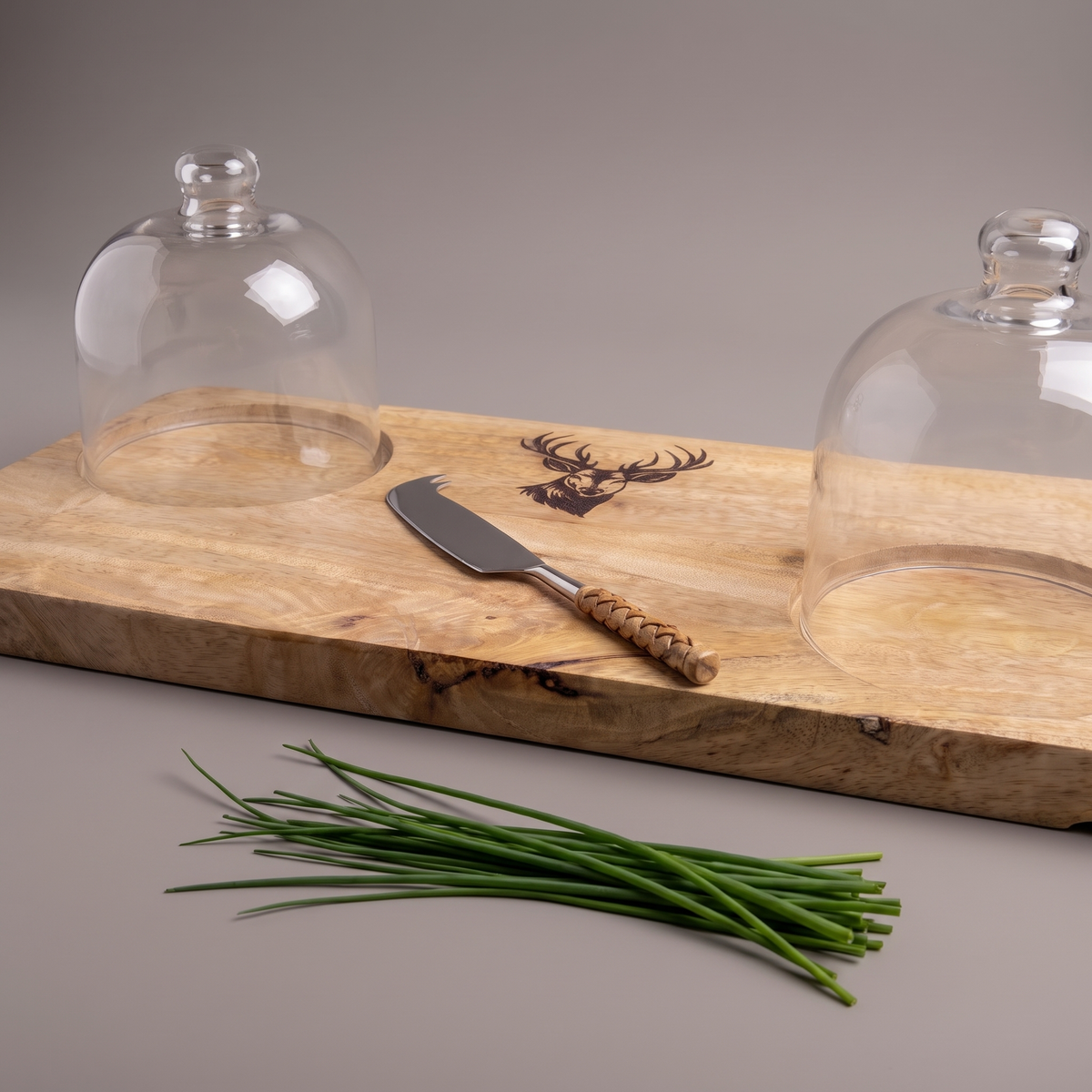 Black Reindeer cheese platter (double glass dome)