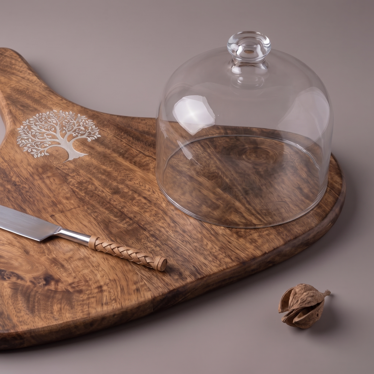 White Tree of Life cheese platter (single glass dome)