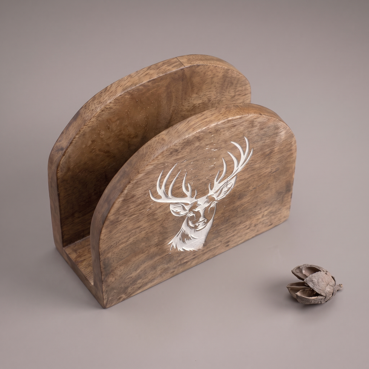 White Reindeer napkin stand