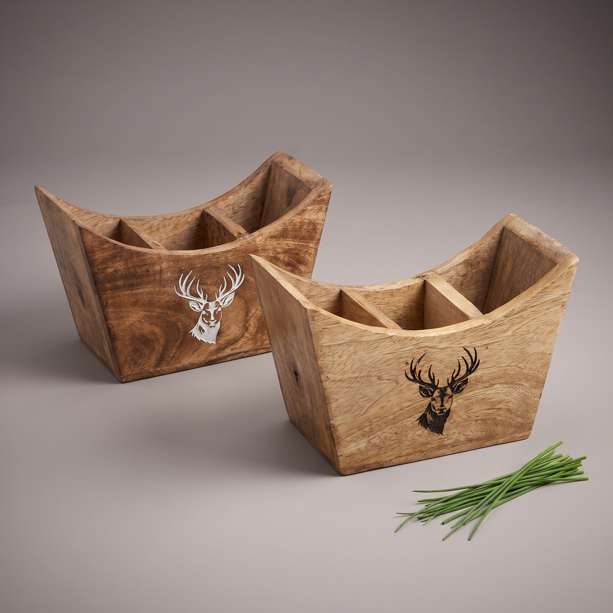 Black Reindeer cutlery caddy
