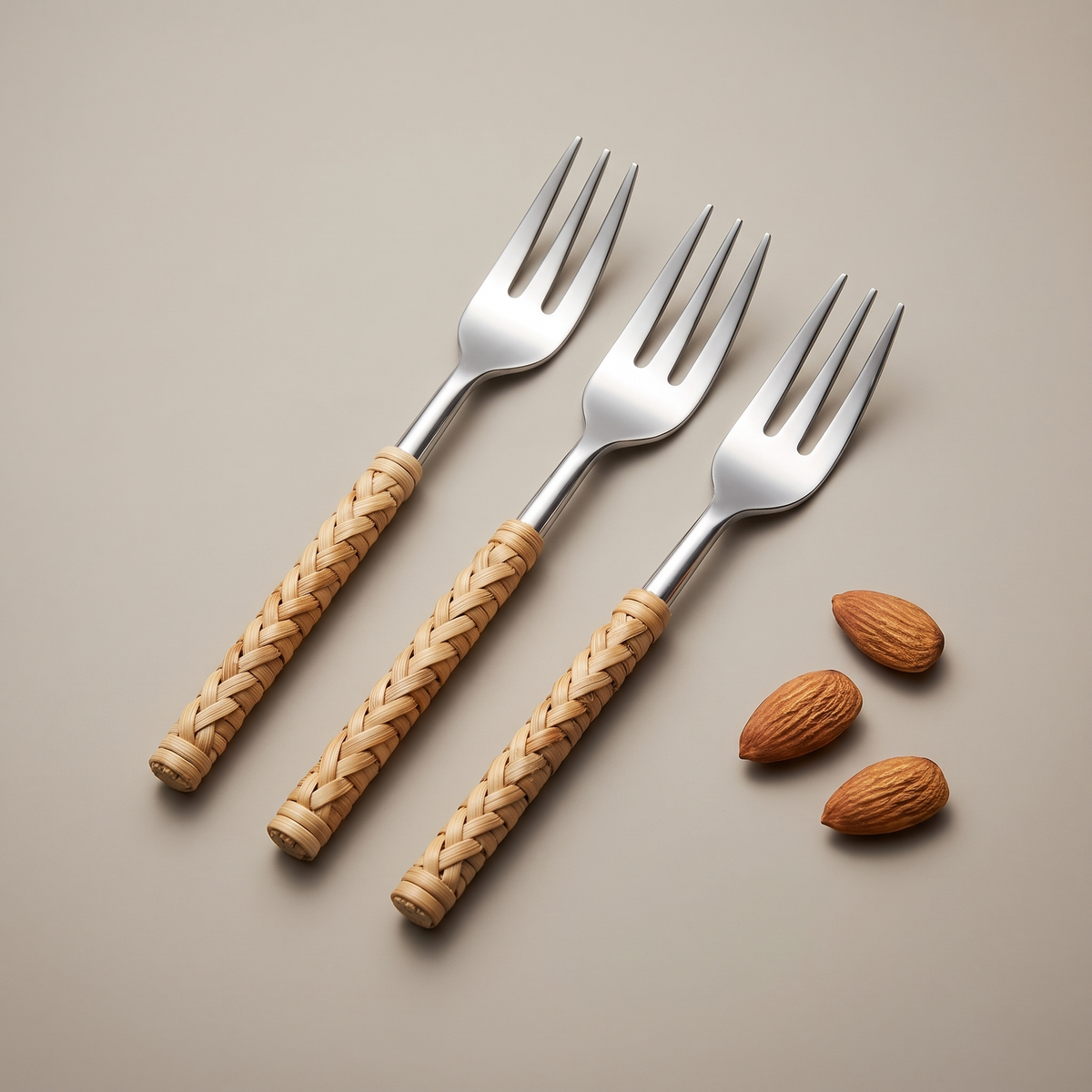 Rattan cocktail forks (set of 6)