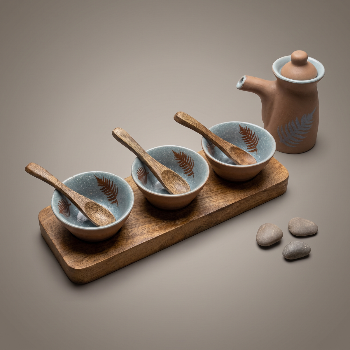 Dual Tone triple dip tray