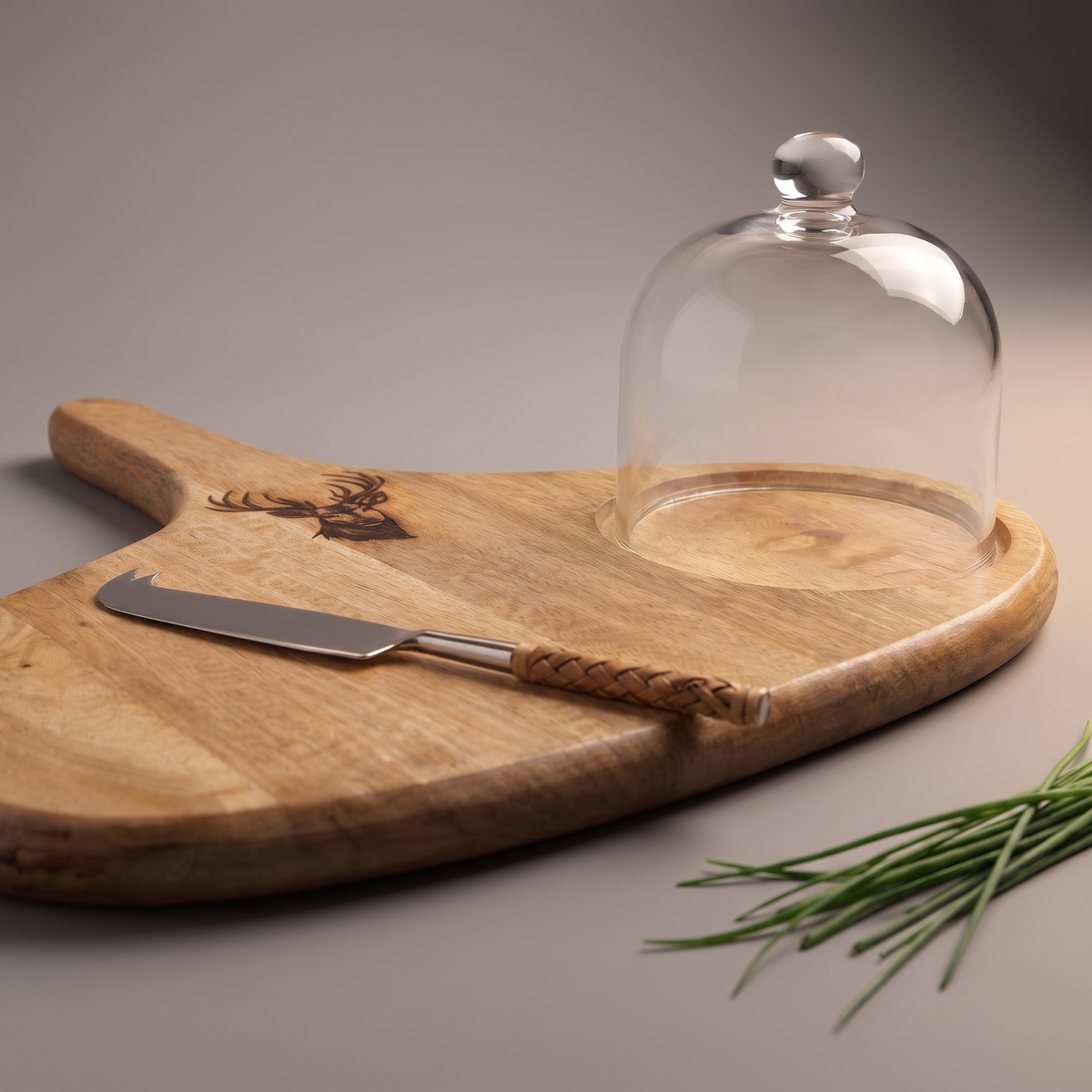 Black Reindeer cheese platter (single glass dome)