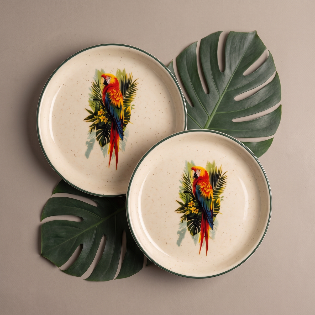 Tropical cocktail plates (set of 2)