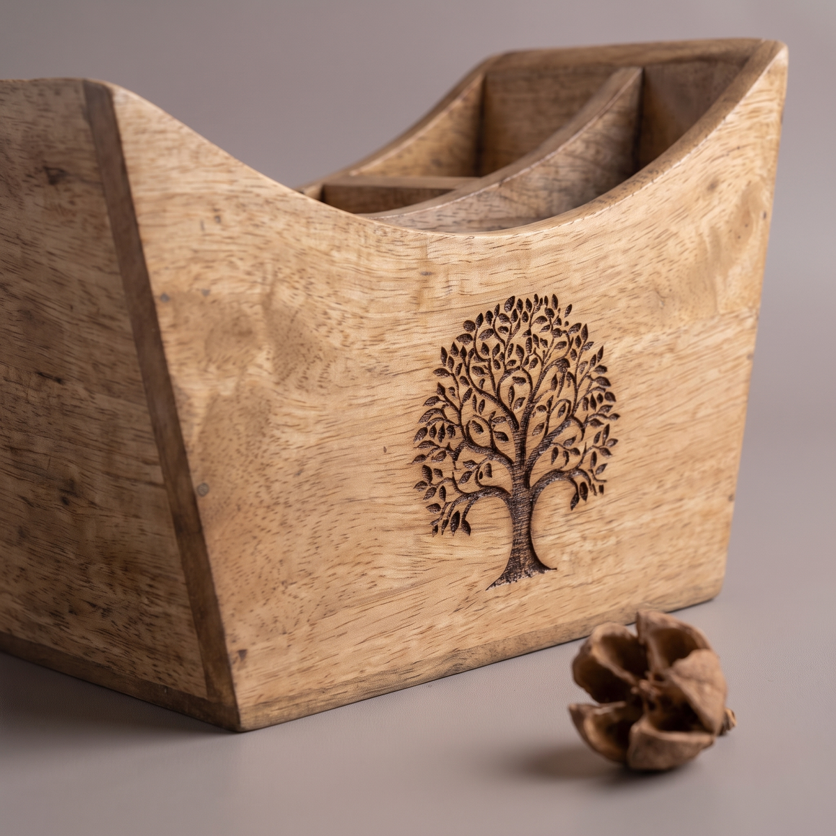 Black Tree of Life cutlery caddy