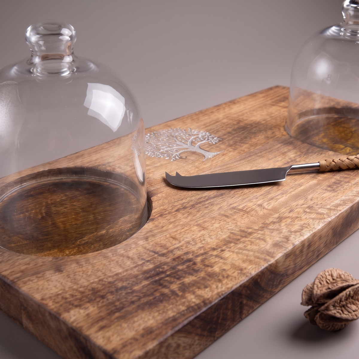 White Tree of Life cheese platter (double glass dome)