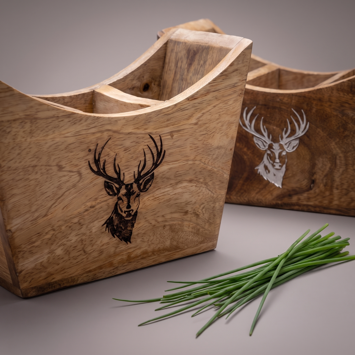 Black Reindeer cutlery caddy