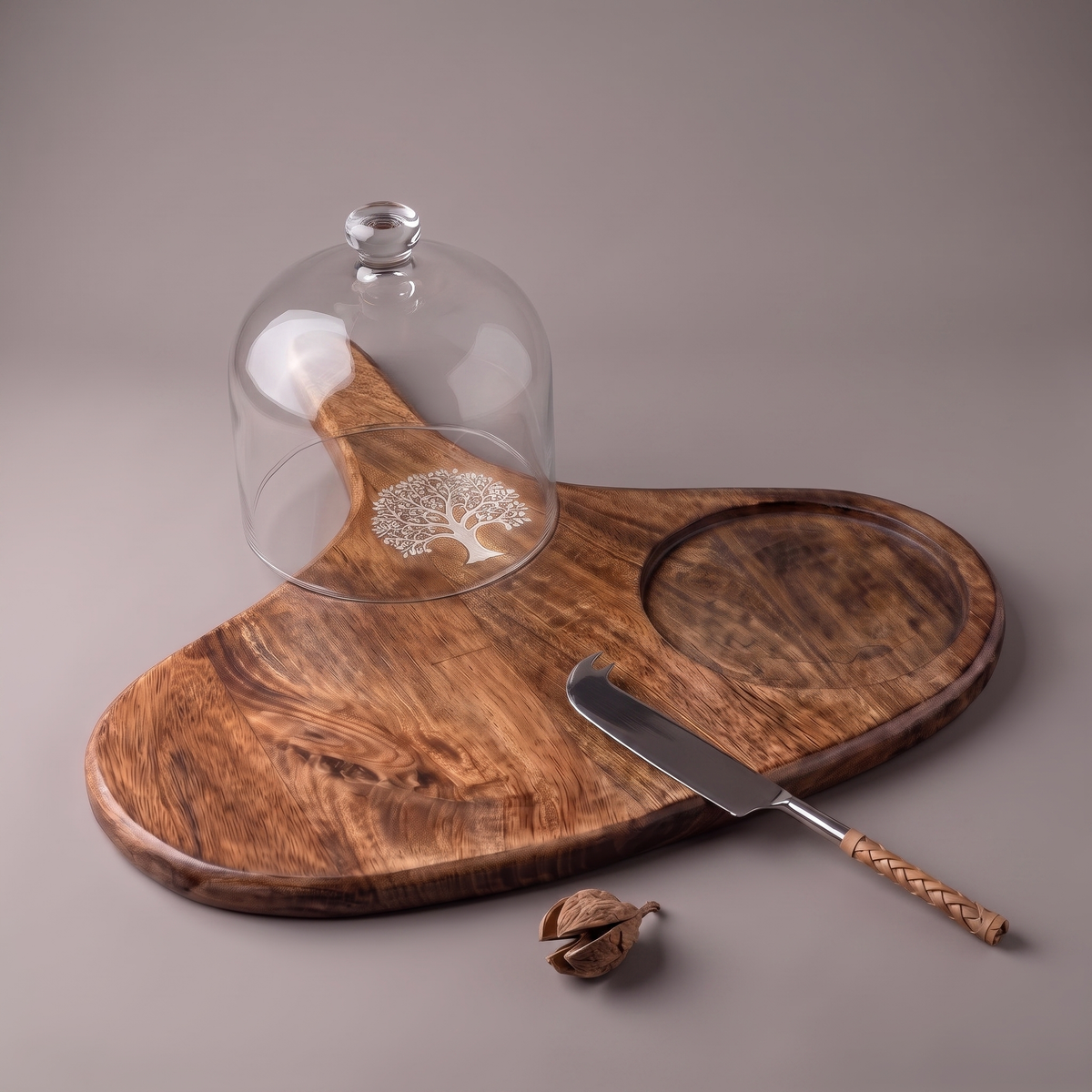 White Tree of Life cheese platter (single glass dome)